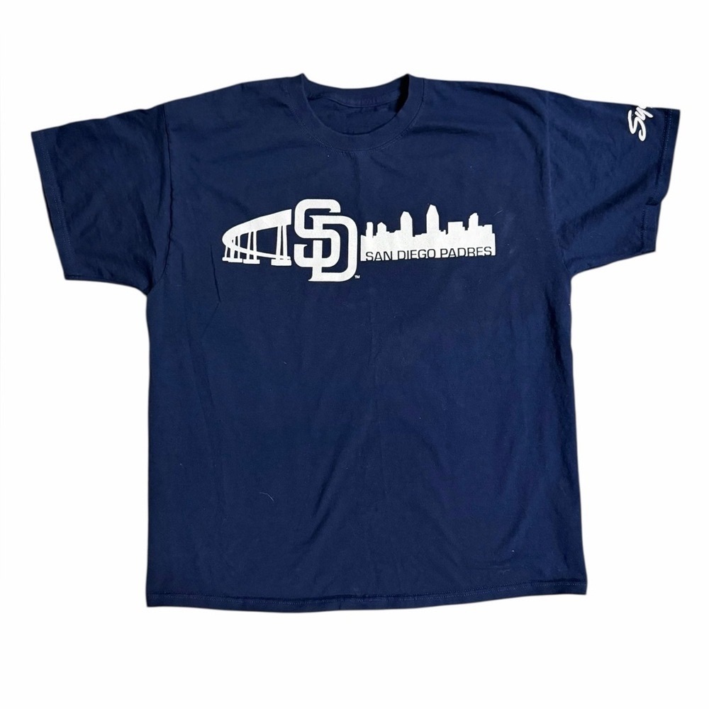 San Diego Padres Navy Short Sleeve Tee with Skyline Logo